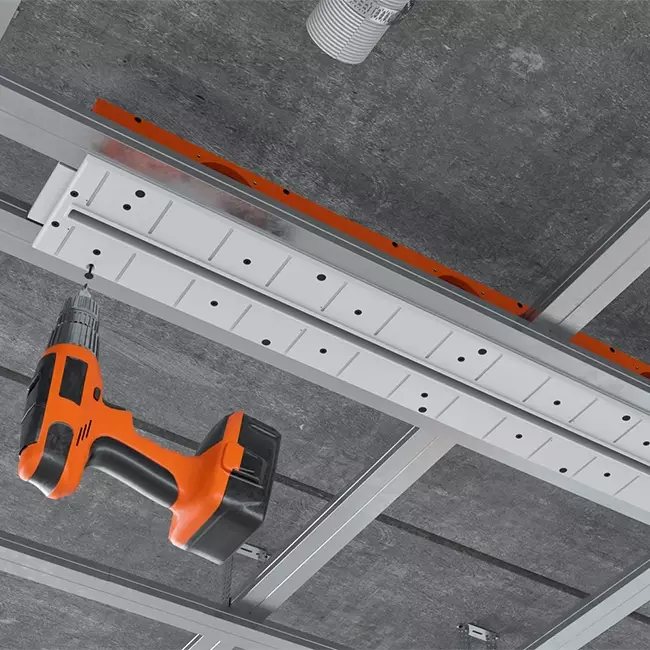 Diffuseur à fente sans cadre Ergovent 600 mm avec diamètre de raccordement 75 mm - profilé