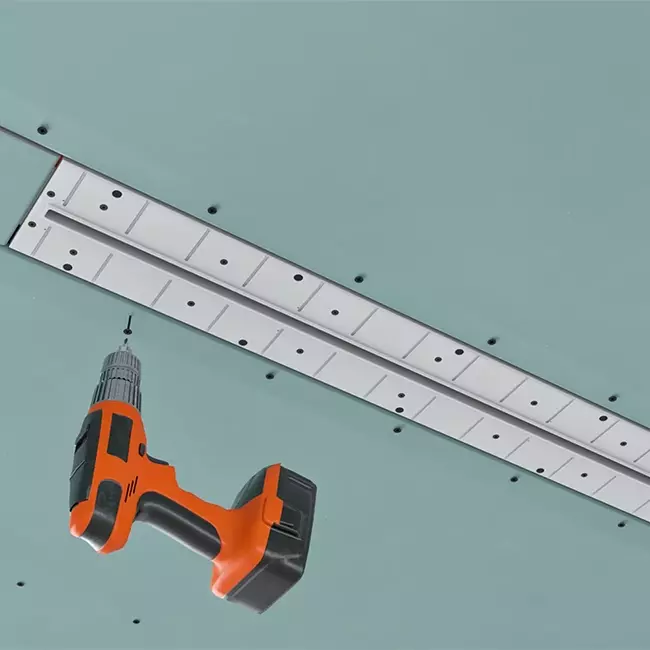 Diffuseur à fente sans cadre Ergovent 600 mm avec diamètre de raccordement 75 mm - profilé