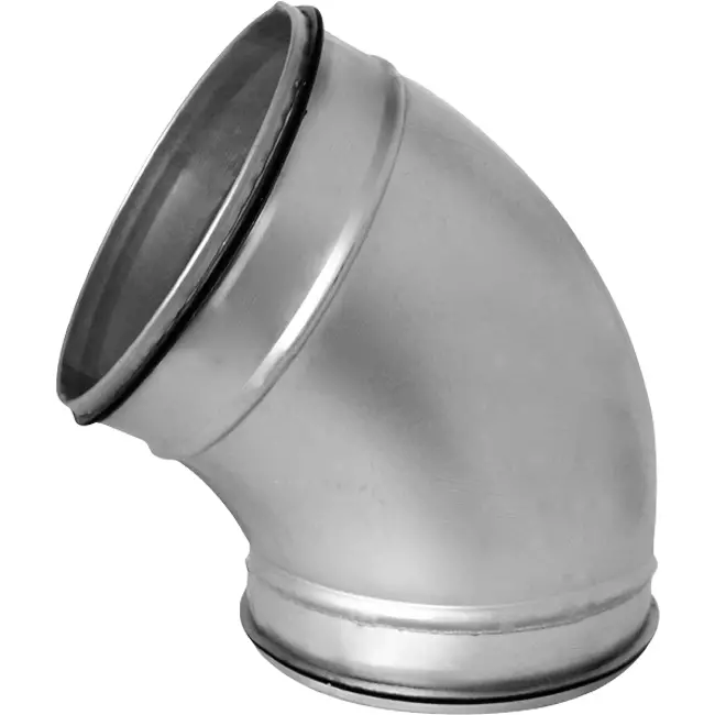 Coude spiralé rond 60° Ø 150 mm pour conduit rigide galvanisé