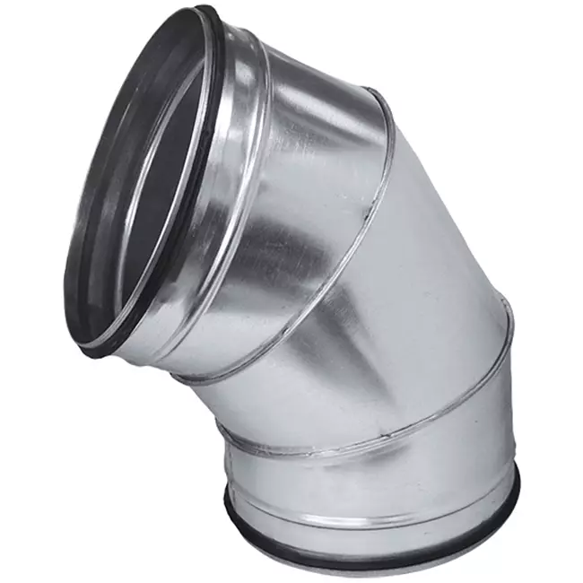 Coude spiralé rond 60° Ø 315 mm pour conduit rigide galvanisé
