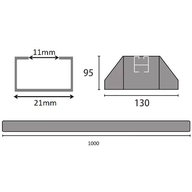 Barre de montage ClimaConnect en caoutchouc antivibratoire 1000 mm
