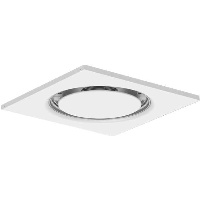Diffuseur plafonnier rond en acier pour soufflage et extraction 595x595 mm - 250 mm - RAL 9016