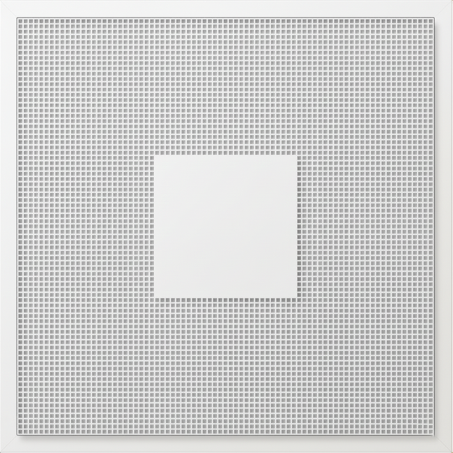 Diffuseur plafonnier perforé pour l'alimentation et l'évacuation 595x595 mm - 200 mm - RAL 9016