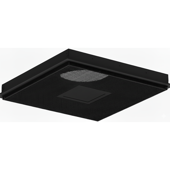 Diffuseur plafonnier perforé pour l'alimentation et l'évacuation 595x595 mm - 250 mm - RAL 9005
