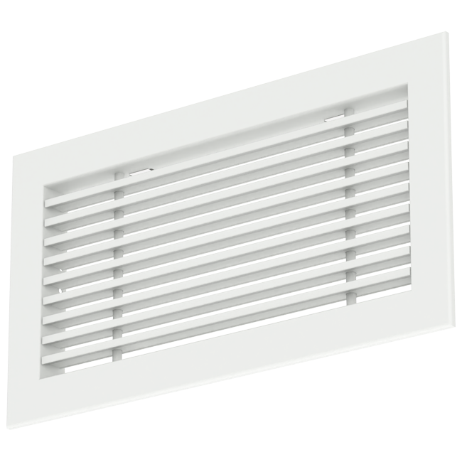 Grille à barreaux en aluminium - avec ressorts de friction - 300x100 mm - RAL 9016