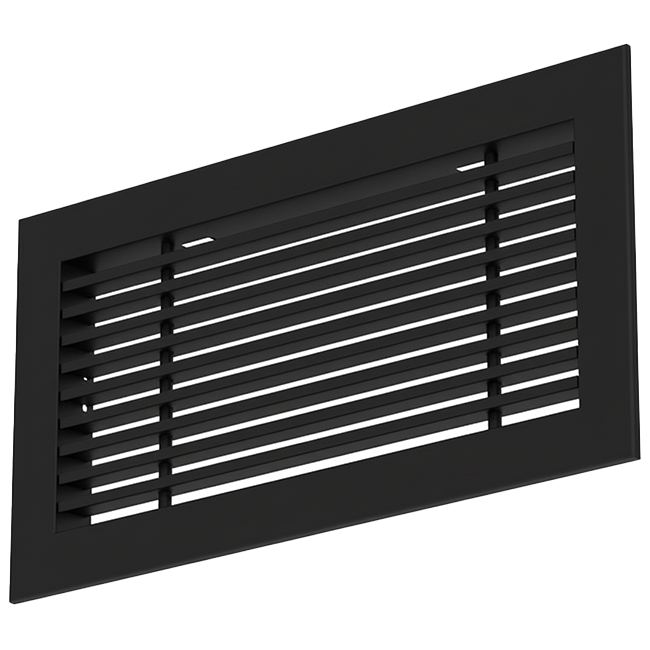 Grille à barreaux en aluminium - avec ressorts de friction - 400x100 mm - RAL 9005