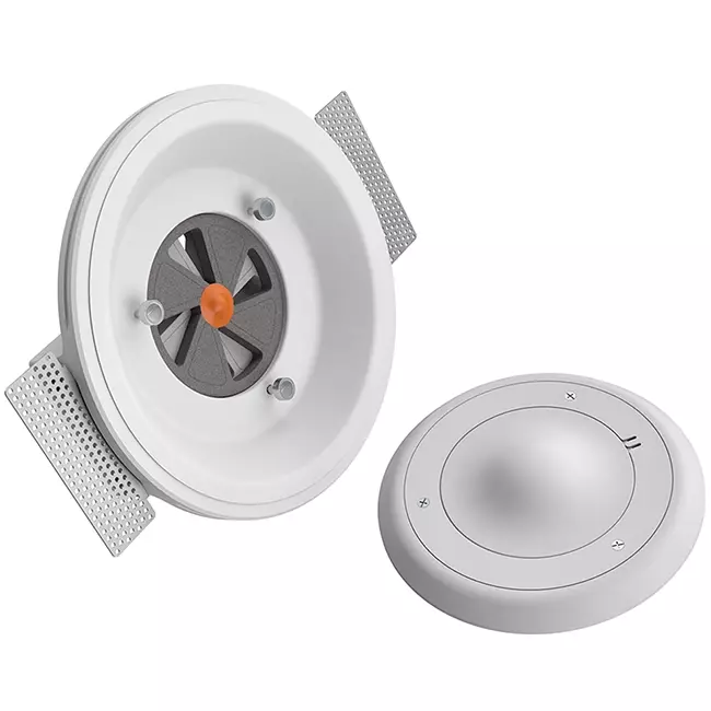 Clapet de ventilation Ergovent encastrable sans cadre, rond, 100 mm – avec effet Coanda