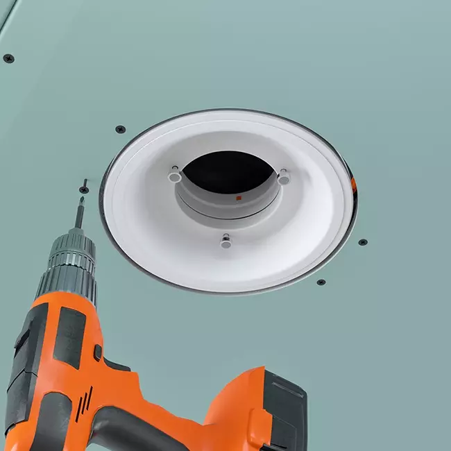 Clapet de ventilation Ergovent encastrable sans cadre, rond, 100 mm – avec effet Coanda
