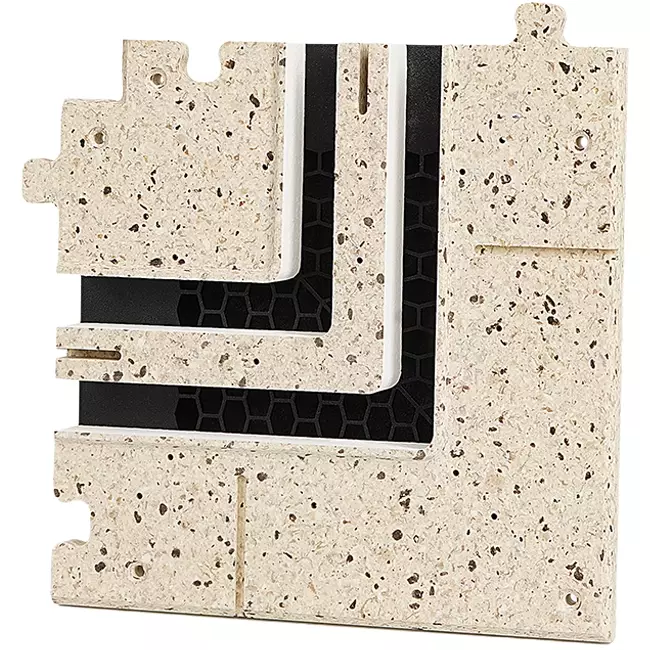 Pièce d'angle Ergovent à 90 degrés pour diffuseurs modulaires à fentes enfichables à 2 fentes