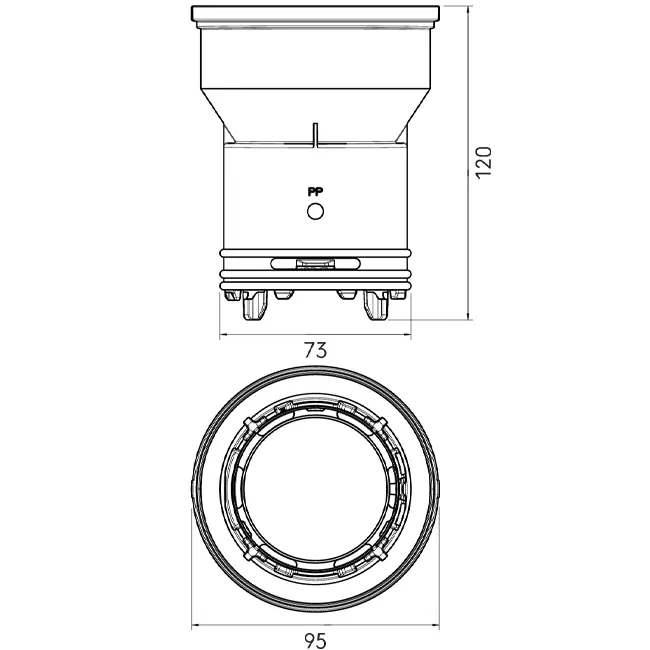 Ubbink Air Excellent 23C connecteur pour boîtier de distribution d'air DBOX 125/500