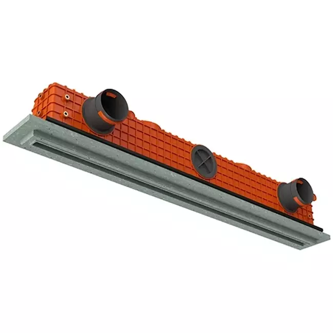 Grille linéaire encastrable sans cadre Ergovent 1000 mm avec diamètre de raccordement 75 mm - standard