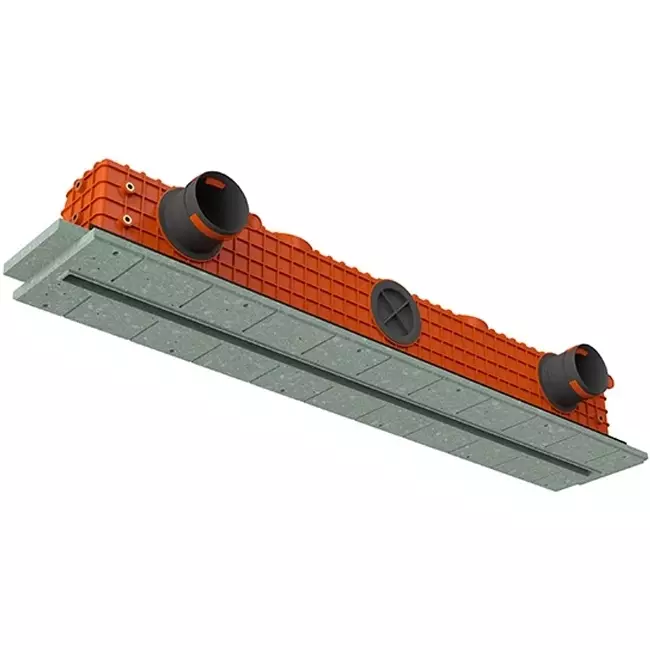 Diffuseur à fente sans cadre Ergovent 1000 mm avec diamètre de raccordement 90 mm - profilé