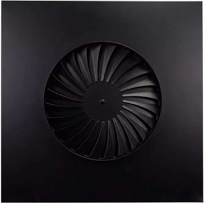 Diffuseur à jet hélicoïdal à ailettes fixes 600mm carré - SWS 600 RAL 9005 30% brillant