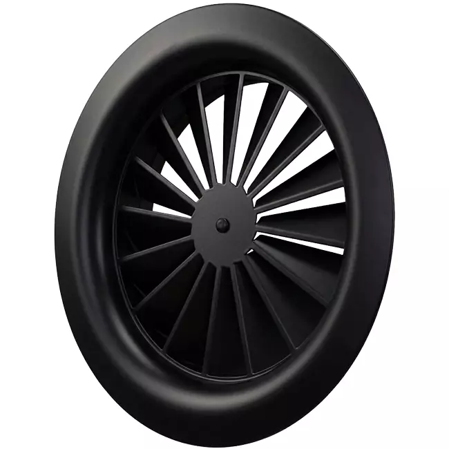 Diffuseur à jet hélicoïdal rond 250mm vis centrale - SWR 250 RAL 9005 30% brillant