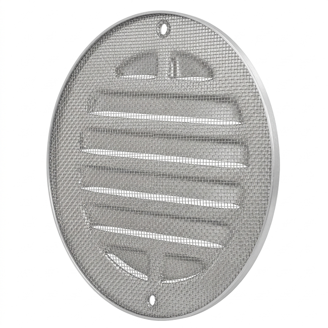 Grille extérieure ronde 80 mm - aluminium anodisé