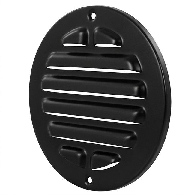 Grille extérieure ronde en aluminium 80mm - RAL9005 30% brillant