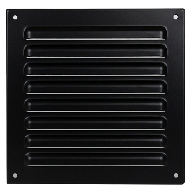 Grille extérieure carrée 150x150 mm aluminium - RAL9005 30% brillant