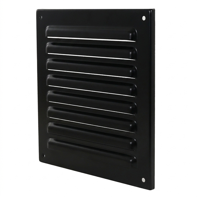 Grille extérieure carrée 150x150 mm aluminium - RAL9005 30% brillant