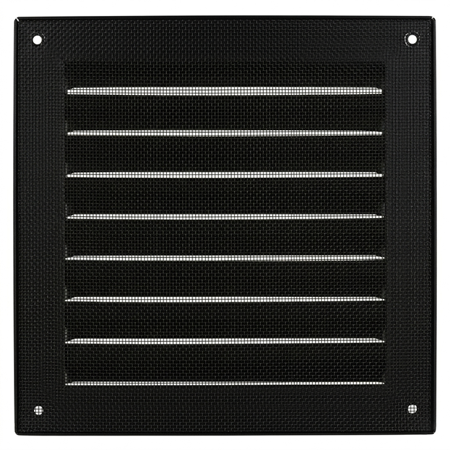 Grille extérieure carrée 150x150 mm aluminium - RAL9005 30% brillant