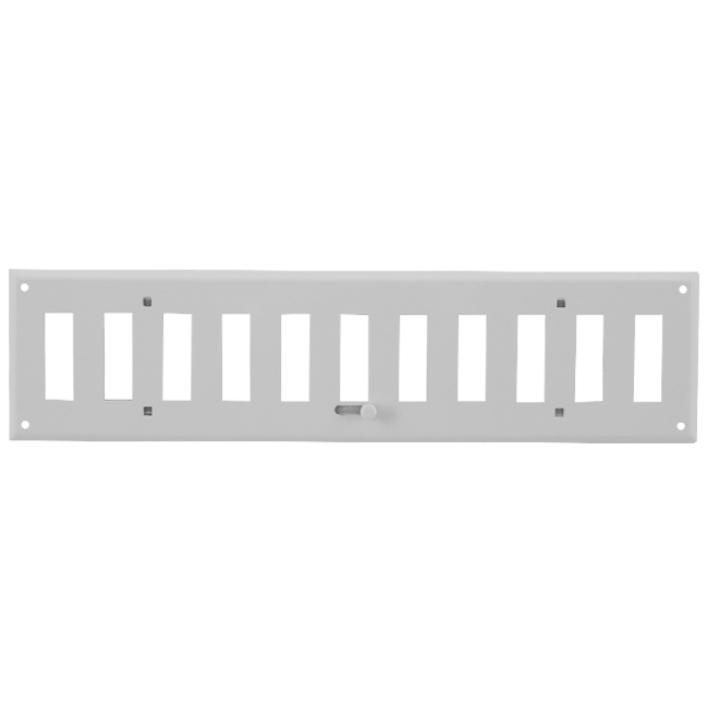 Grille murale réglable 400x100 mm métal - RAL 9016