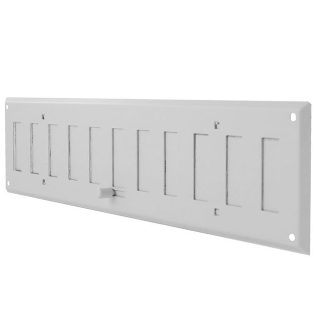 Grille murale réglable 400x100 mm métal - RAL 9016