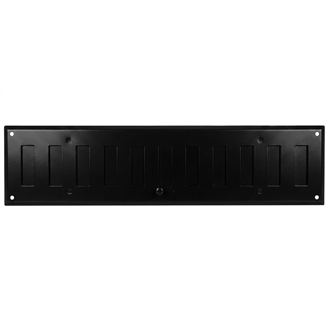 Grille murale réglable 400x100 mm métal - RAL9005 30% brillant