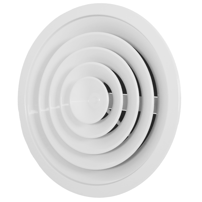 Diffuseur plafonnier rond avec motif fixe Ø 150 mm - RAL9016