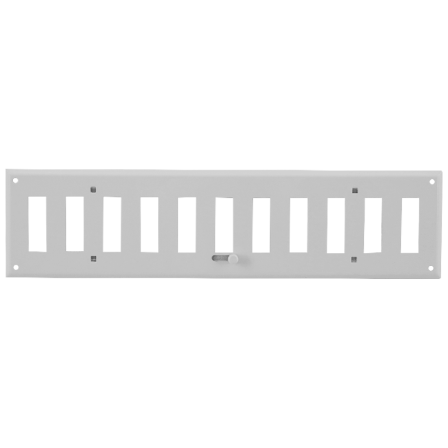Grille murale réglable 400x100 mm métal - RAL 9016