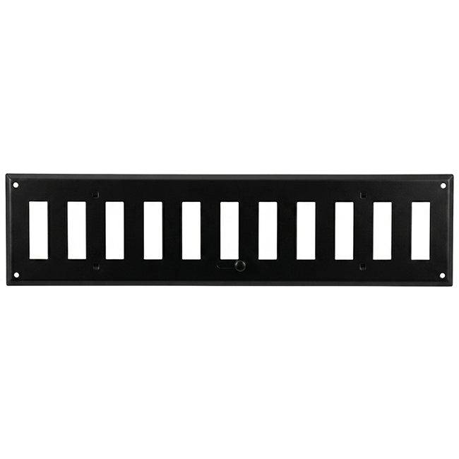 Grille murale réglable 400x100 mm métal - RAL9005 30% brillant