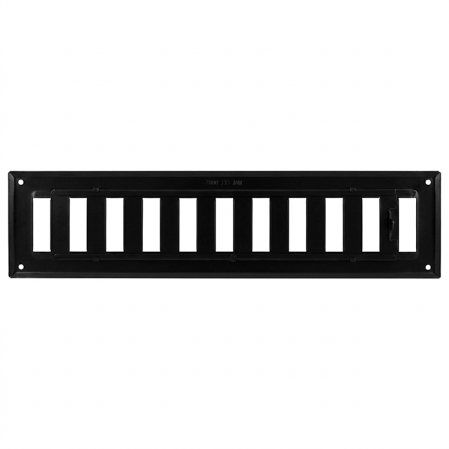 Grille murale réglable 400x100 mm métal - RAL9005 30% brillant