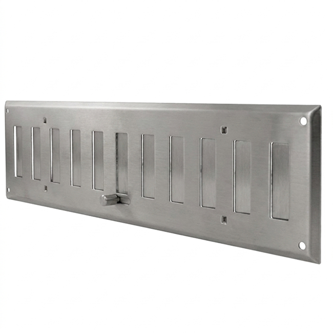 Wandrooster verstelbaar 500x100mm metaal - Ongecoat