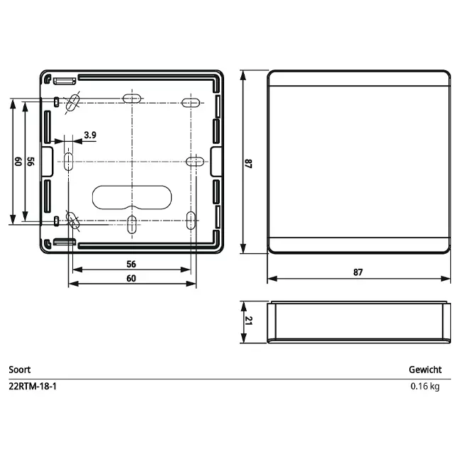 Belimo sonde d'ambiance pour CO₂, humidité et température - MP-Bus - 22RTM-18-1