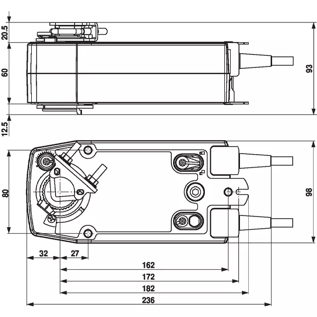 Servomoteur de vanne rotative Belimo avec ressort de rappel 24-240V - 20 Nm - SFA-S2