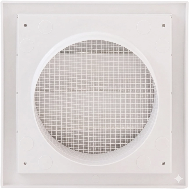 Grille de surpression à lamelles 150 x 150 mm diamètre : 100 blanc - ND10Z