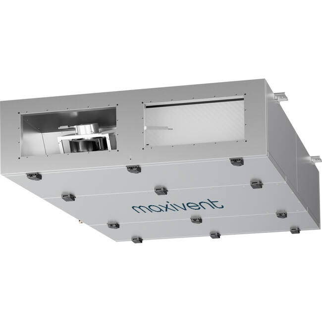 Centrales de traitement d'air Maxivent WTW avec échangeur à contre-courant 3 500 m³/h, horizontal à gauche - PHE 3500 F OOJL