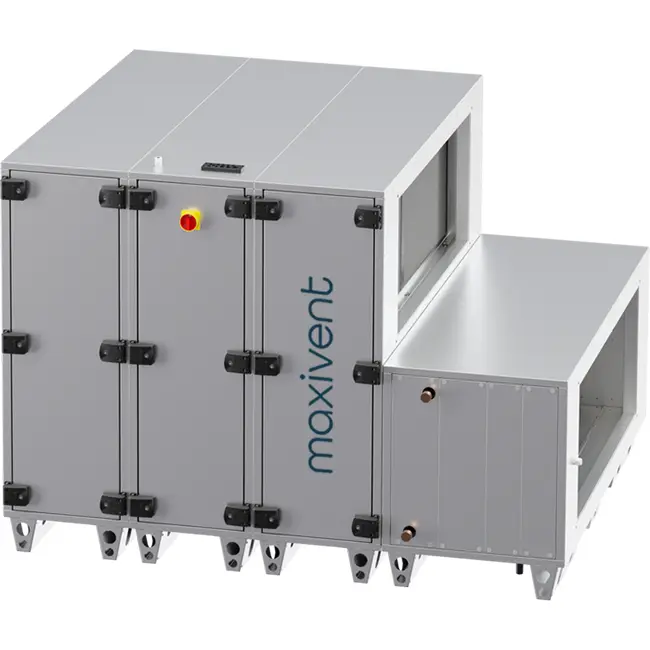 Centrales de traitement d'air Maxivent WTW avec roue à chaleur 5 000 m³/h et batterie DX, horizontale à droite - RHE 5000 H ODJR T 01