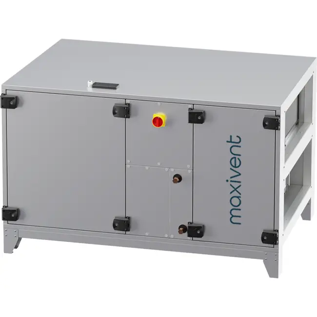 Centrales de traitement d'air Maxivent WTW avec roue à chaleur 3 400 m³/h, avec batterie à eau chaude, horizontale à droite - RHE 3400 H WOJR