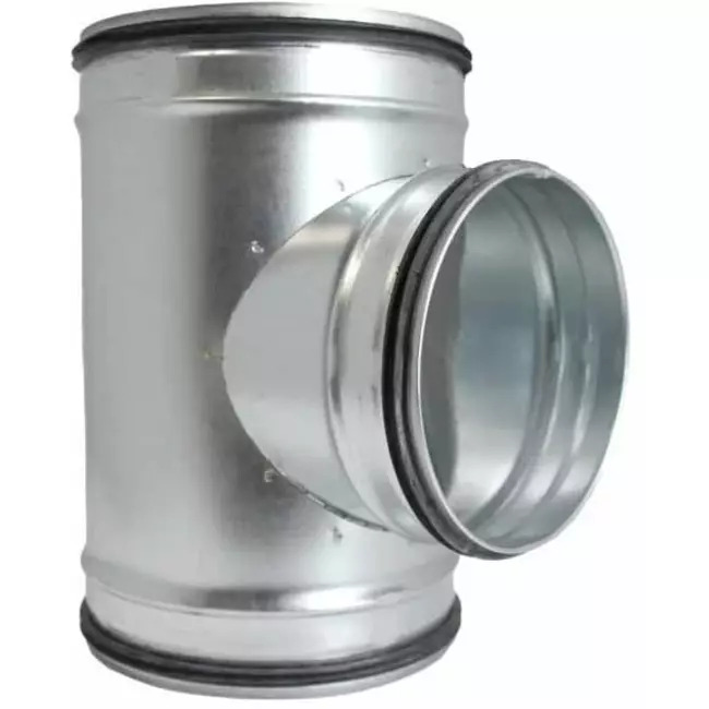 Té de Ø 250 mm - Ø 250 mm pour conduit rigide galvanisé (90°)