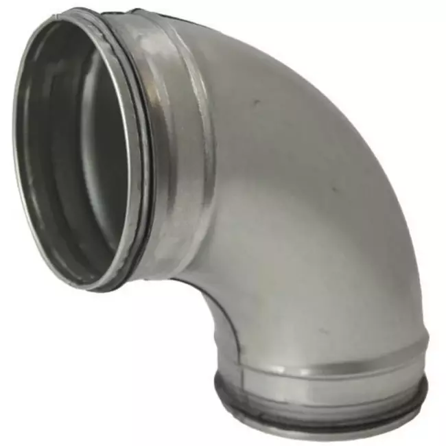 Coude spiralé rond 90° Ø 160 mm pour conduit rigide galvanisé