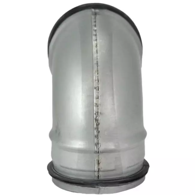 Coude spiralé court rond 90° Ø 80 mm pour conduit rigide galvanisé