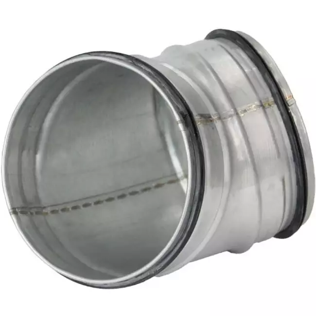 Coude spiralé court rond 45° Ø 100 mm pour conduit rigide galvanisé