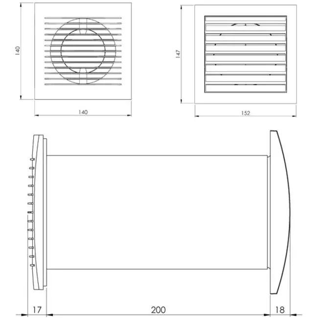 Ventilateur Ø 103 mm Blanc avec thermostat - SPKT100