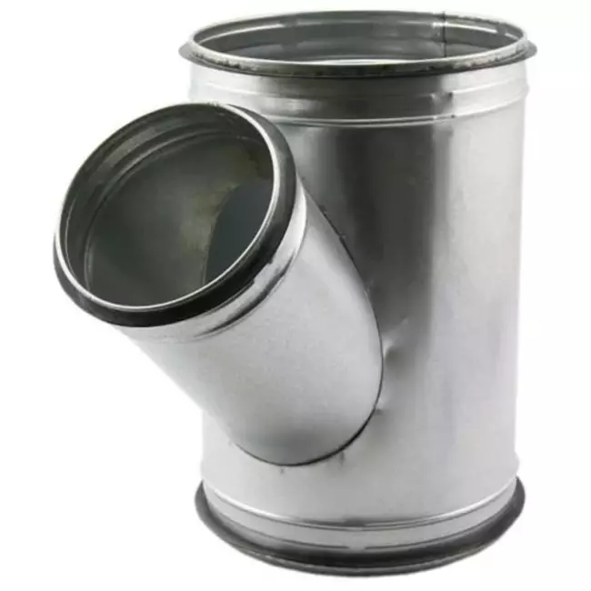 Té de Ø 250 mm - Ø 100 mm pour conduit rigide galvanisé (45°)