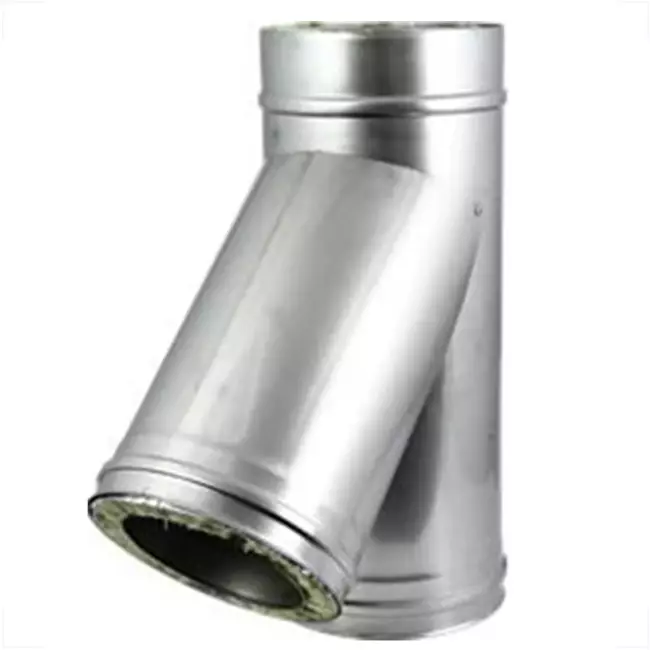 Elément droit à double paroi diamètre 130 mm (130/180) Pièce en T T135 I316L/I304 (D0,5/0,6)