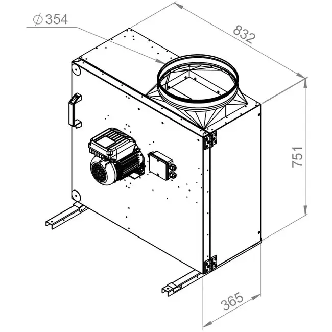 Ventilateur de caisson débit d'air extérieur du moteur - MPS 400 EC 30
