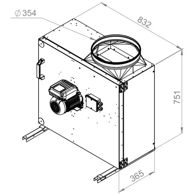 Ventilateur de caisson débit d'air extérieur du moteur - MPS 450 EC 30