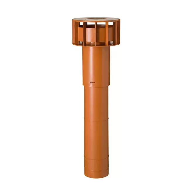 Terminal de toit Ubbink Multivent Ø 131 mm terracotta 270 m³/h - longueur 750 mm