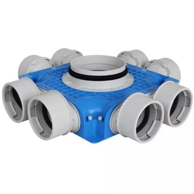 Boîte de sous-distribution de ventilation Vent-Axia Uniflexplus 8x Ø90 mm avec embout Ø180 mm