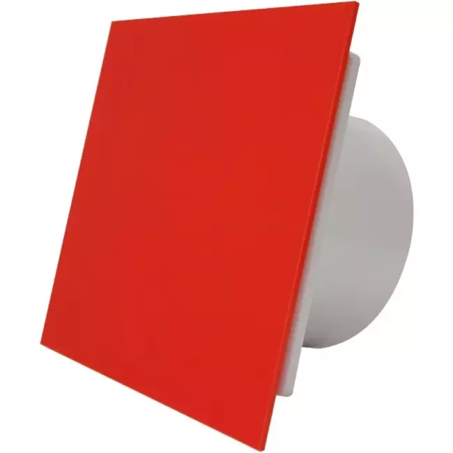 Air Roxy vmc salle de bain avec diamètre de raccordement 125 mm - front en plastique rouge