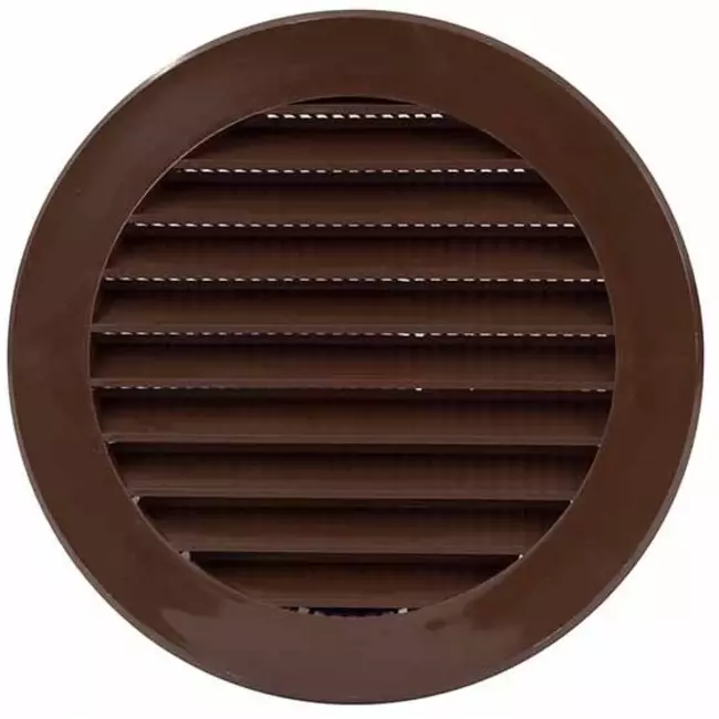 Grille à ailettes diamètre 100 mm marron - VR100B